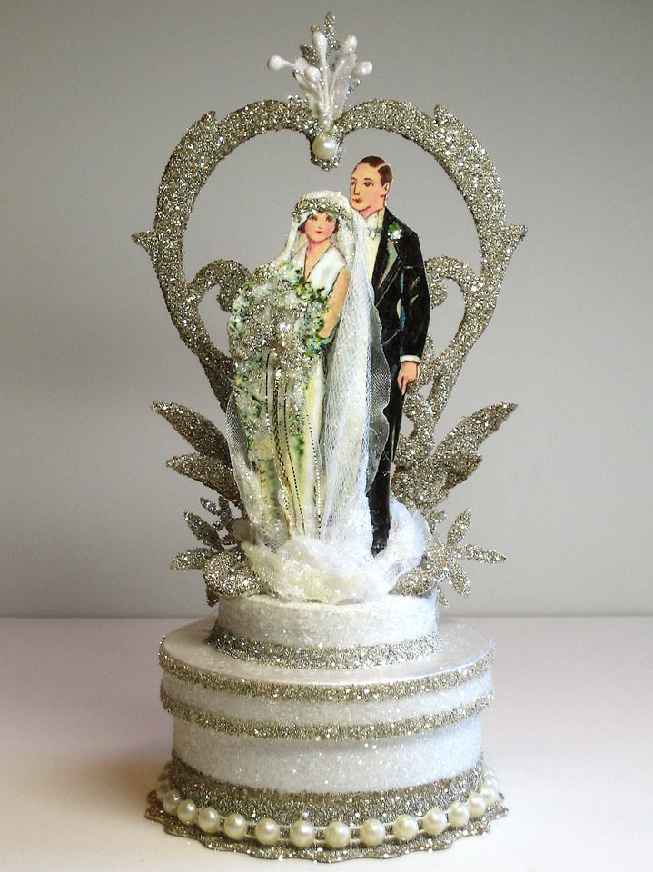 1920s Garden Deco Wedding Cake Topper